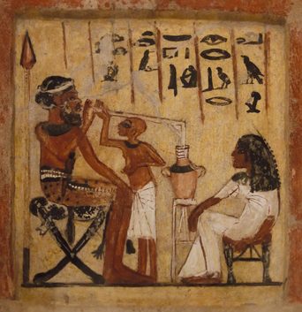 Pintura egípcia amb l'elaboració de beguda
